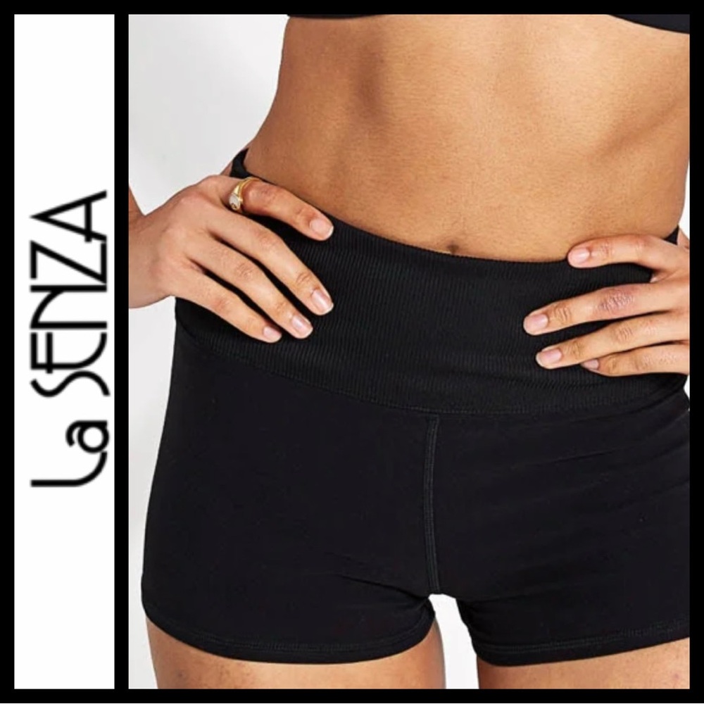 NWOT La Senza Black Side Mesh Yoga Shorts